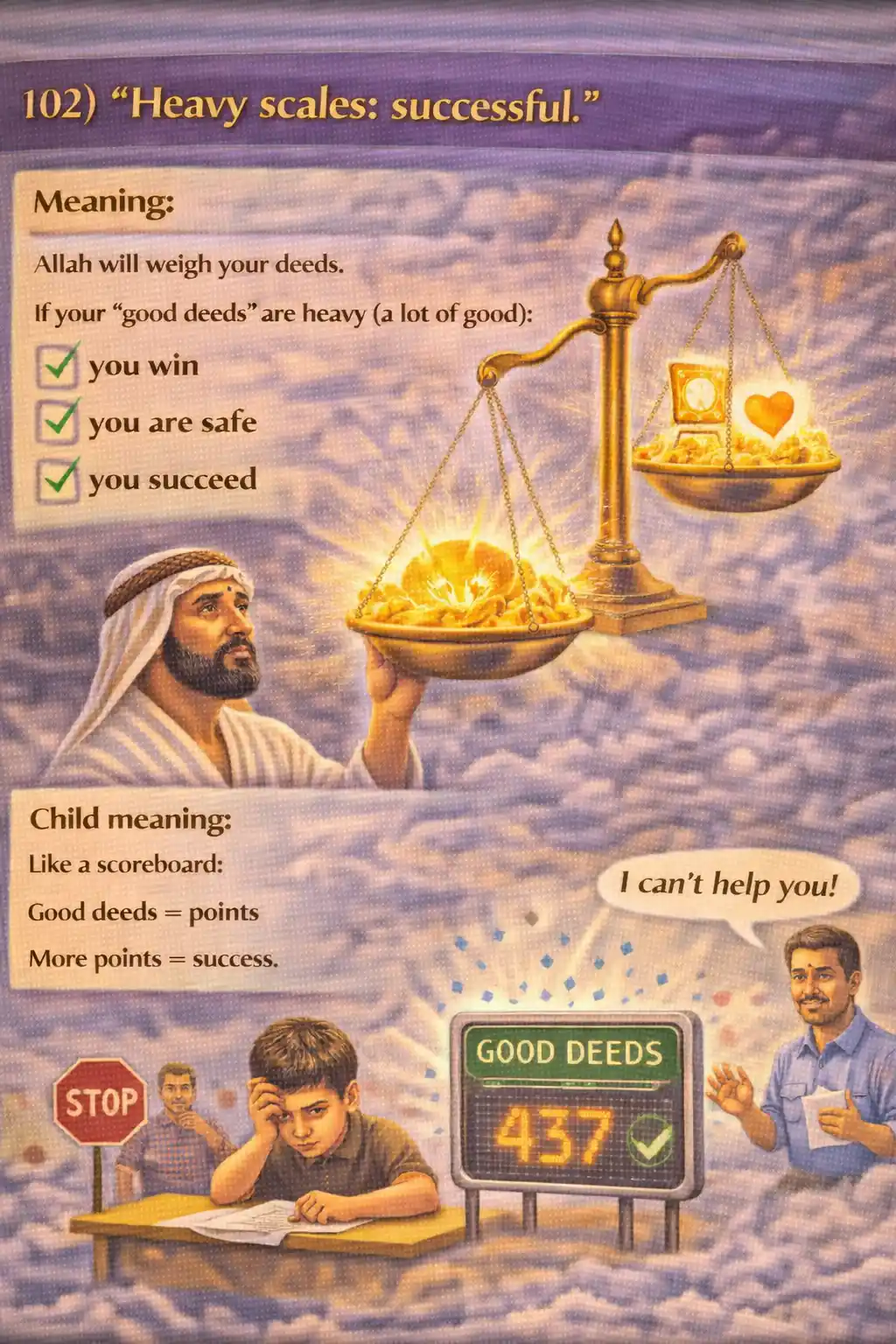 Verse 23:102 illustration