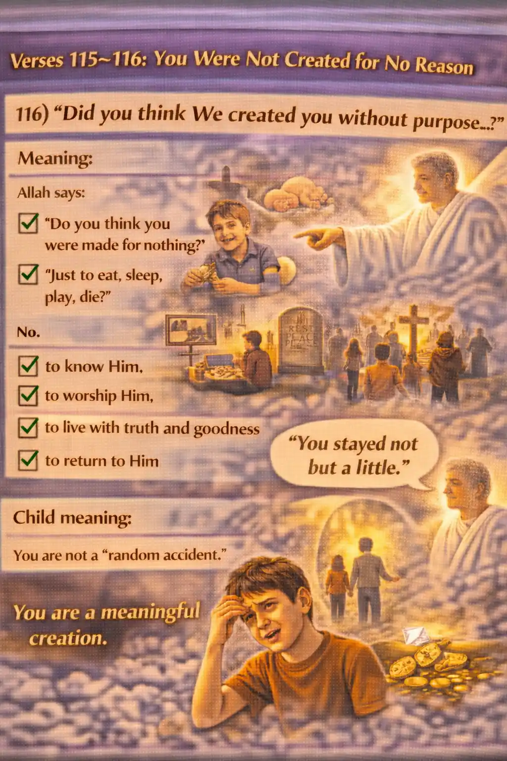 Verse 23:115 illustration