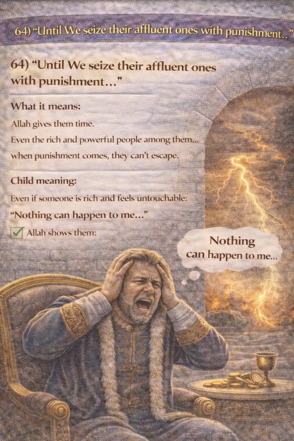 Verse 23:64 illustration