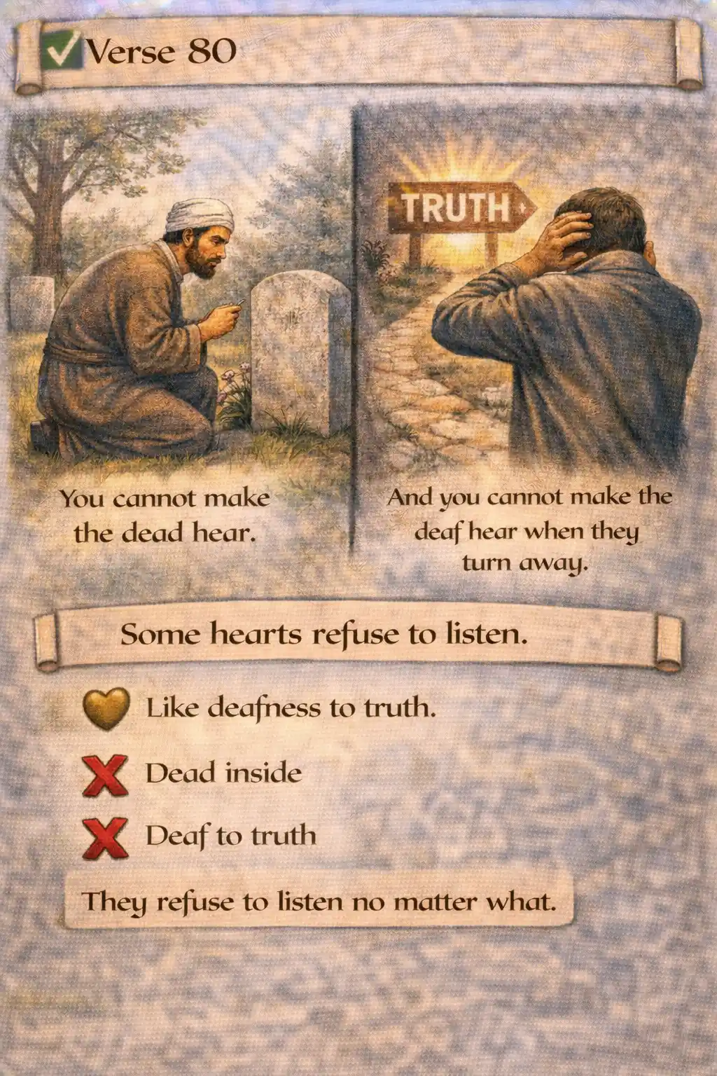 Verse 27:80 illustration